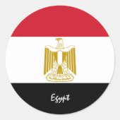 Sticker Rond Égypte & patriotes du drapeau égyptien, vacances / (Devant)