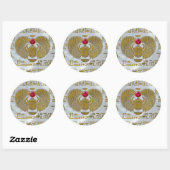 Sticker Rond Égypte Scarab Beetle Gold et Ruby Stone (Feuille)