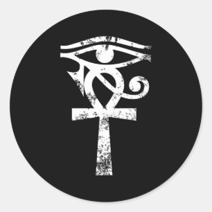 Sticker Rond Egyptian Horus Eye Ankh Egypt Archaeologis