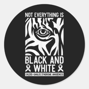 Sticker Rond Ehlers En Ruban Noir Et Blanc Danlos Zebra Rheumat