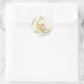 Sticker Rond Eid  Al Adha dusty Green cute Sheep Dinner  (Sac)