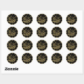 Sticker Rond Eid Moubarak calligraphie arabe or (Feuille)