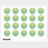 Sticker Rond Eid Moubarak drôle (Feuille)