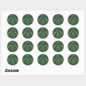 Sticker Rond Eid Mubarak Gold Arabic calligraphy Deep Green  (Feuille)