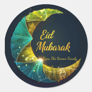Sticker Rond Eid Mubarak personnalisé musulman moderne
