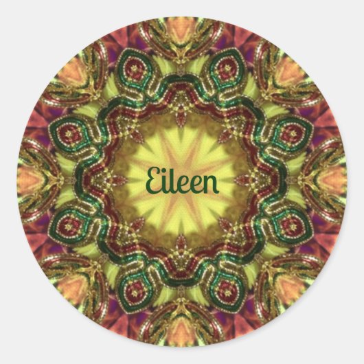 STICKER ROND EILEEN ~ KALEIDOSCOPE NOËL ~ (Devant)