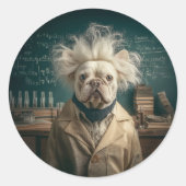 Sticker Rond Einstein Pup in Lab Coat (Devant)