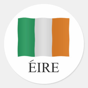 Sticker Rond Eire - Ireland + flag