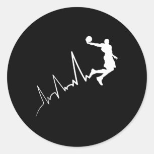 Sticker Rond EKG fréquence du joueur de basketball heartbeat du