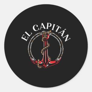 Sticker Rond El Capitan Ancre Bateau Navire Capitaine Skipper M