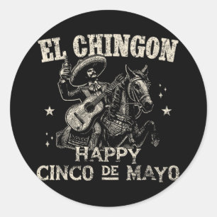 Sticker Rond El Chingon El Chingón Mexicain Mal Heureux Cinco D