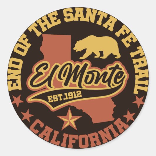 Sticker Rond El Monte, Californie (Devant)