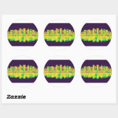 Sticker Rond El Paso Texas Skyline (Feuille)