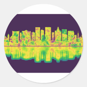 Sticker Rond El Paso Texas Skyline