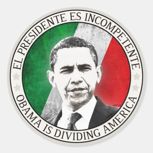 Sticker Rond El Presidente Es Incompétent (Devant)