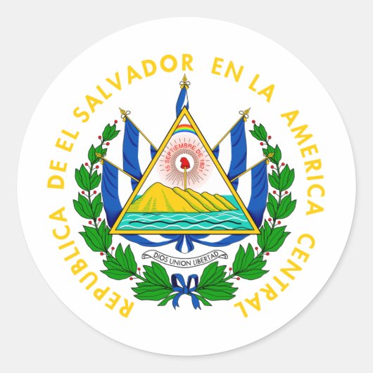 Sticker Rond El Salvador Armoiries SV (Devant)