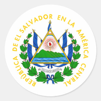 Sticker Rond El Salvador pays blason armoiries symbole emblème 