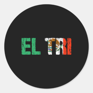 Sticker Rond El Tri Mexico Fan de football Futbol Drapeau en dé