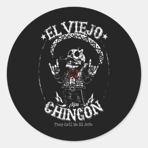 Sticker Rond El Viejo Mas Chingon Cinco De Mayo Mexican 1