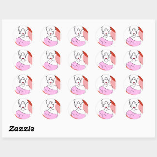 Sticker Rond Ela - pink