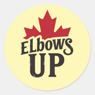 Sticker Rond Elbows Up - Bold Canadian Spirit