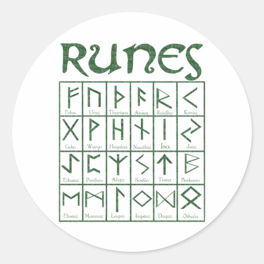 Sticker Rond Elder Futhark Runes (Devant)