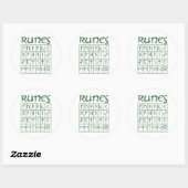 Sticker Rond Elder Futhark Runes (Feuille)