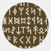 Sticker Rond Elder Futhark Runes (Devant)
