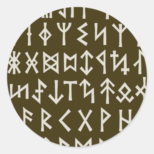 Sticker Rond Elder Futhark Runes (Devant)