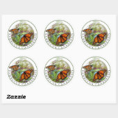 Sticker Rond Elderberry Sambucus et Monarch Butterfly (Feuille)