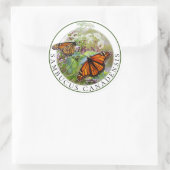 Sticker Rond Elderberry Sambucus et Monarch Butterfly (Sac)