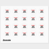 Sticker Rond Elect Hillary n'a jamais dit aucune personne intel (Feuille)