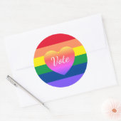 Sticker Rond Élection 2024 Gay pride LGBTQ Arc-en-ciel (Enveloppe)