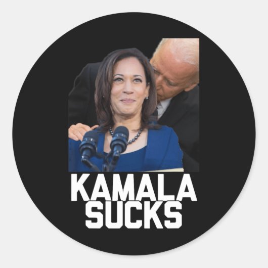 Sticker Rond Élection du président Kamala Harris 2024 Trump Hal (Devant)