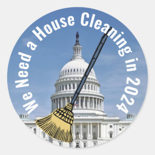 Sticker Rond Élection pour le nettoyage de la maison 2024