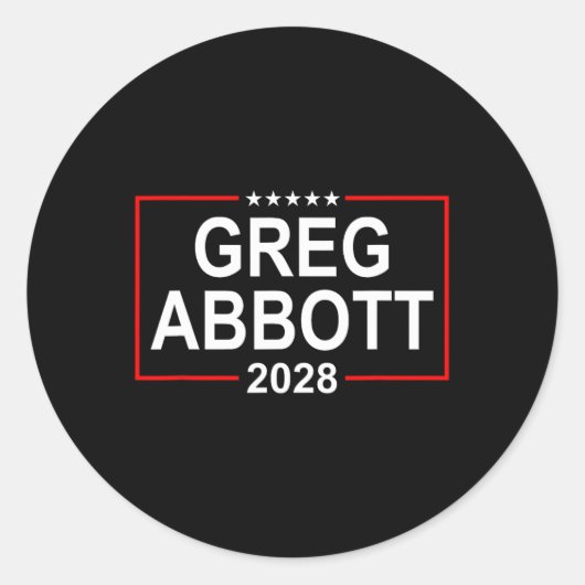 Sticker Rond Élection présidentielle de Greg Abbott 2028 4 juil (Devant)