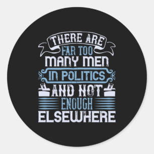 Sticker Rond Élections américaines - Trop d'hommes en politiq