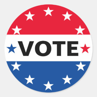 Sticker Rond Élections Amérique politique Rouge Blanc Bleu