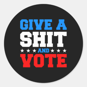 Sticker Rond Élections Drôle - Donner Un Vote Et Voter