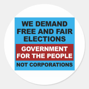 Sticker Rond Élections libres et équitables