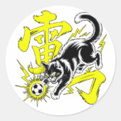 Sticker Rond Electric Thunder Cat Soccer For Laptops & Gamers (Devant)