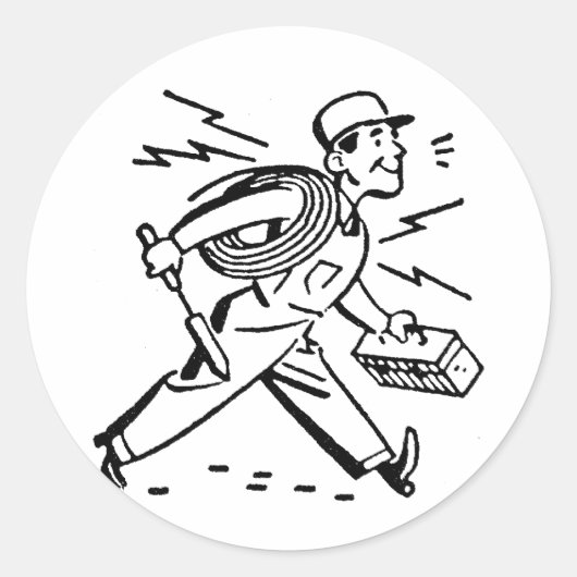 Sticker Rond Électricien (Devant)