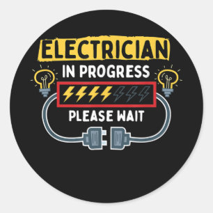 Sticker Rond Electricien En Cours Future Lineman