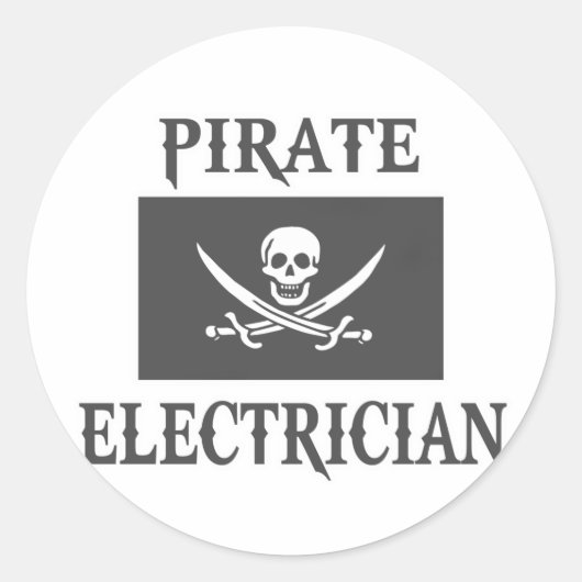 Sticker Rond Électricien Pirate (Devant)