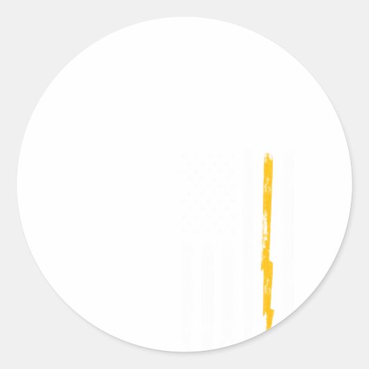 Sticker Rond Électricien Us Outils Drapeau Pour Électriciens (Devant)