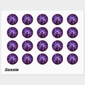 Sticker Rond Électricité violette éminant à partir d'une lampe  (Feuille)