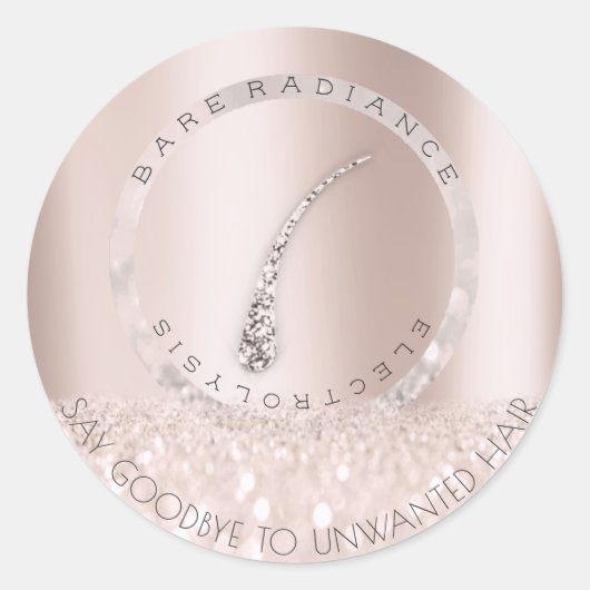 Sticker Rond Électrolyse Élimination des cheveux Blush Rose Gri (Devant)