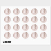 Sticker Rond Electrolyse Retrait des cheveux Blush Rose Logo1 (Feuille)