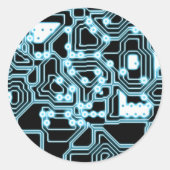 Sticker Rond ElecTRON - Bleu / Noir (Devant)