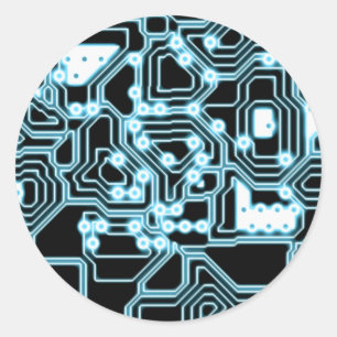 Sticker Rond ElecTRON - Bleu / Noir